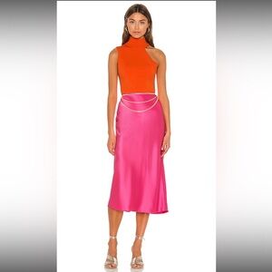 NWT alice + olivia Maeve Slip Skirt Women’s Size 4 hot pink